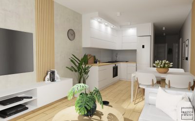 Salon z aneksem kuchennym