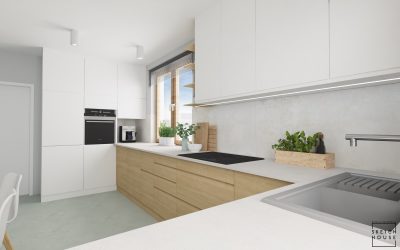 Sketchhouse Natalia Bręk projektowanie wnętrz kuchnia zielona