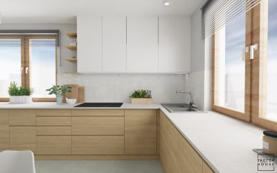 Sketchhouse Natalia Bręk projektowanie wnętrz kuchnia zielona
