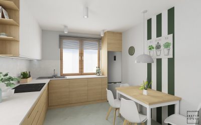Sketchhouse Natalia Bręk projektowanie wnętrz kuchnia zielona
