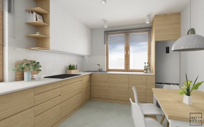 Sketchhouse Natalia Bręk projektowanie wnętrz kuchnia zielona
